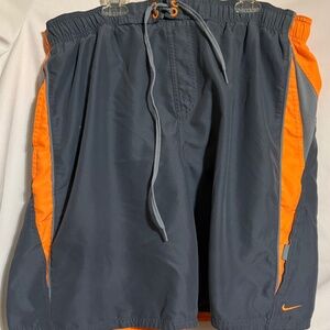 Nike Men's Orange and Gray Swim Trunks Size XXL